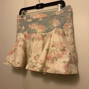 Thakoon two-tone denim floral skirt
